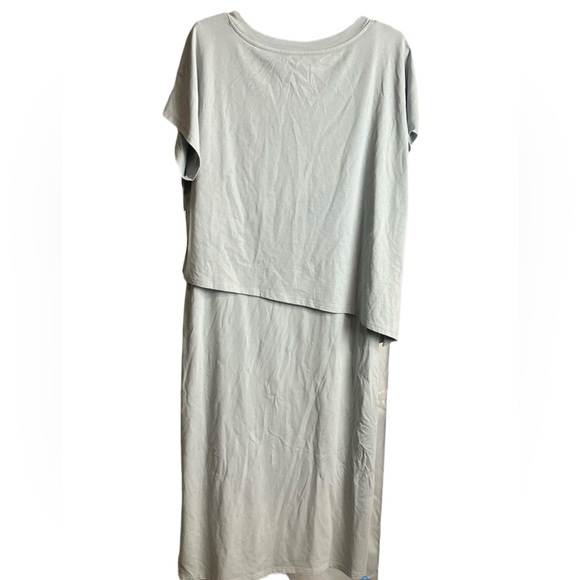 Soft Surroundings Mykonos Dress Midi Pearl Blue Stretch Knit - Picture 4 of 6